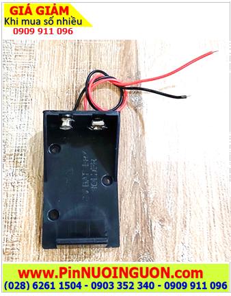 HỘP ĐẾ PIN 9V vuông _ ĐẾ pin 9V (Có dây điện đỏ đen như hình) _Loại không nắp